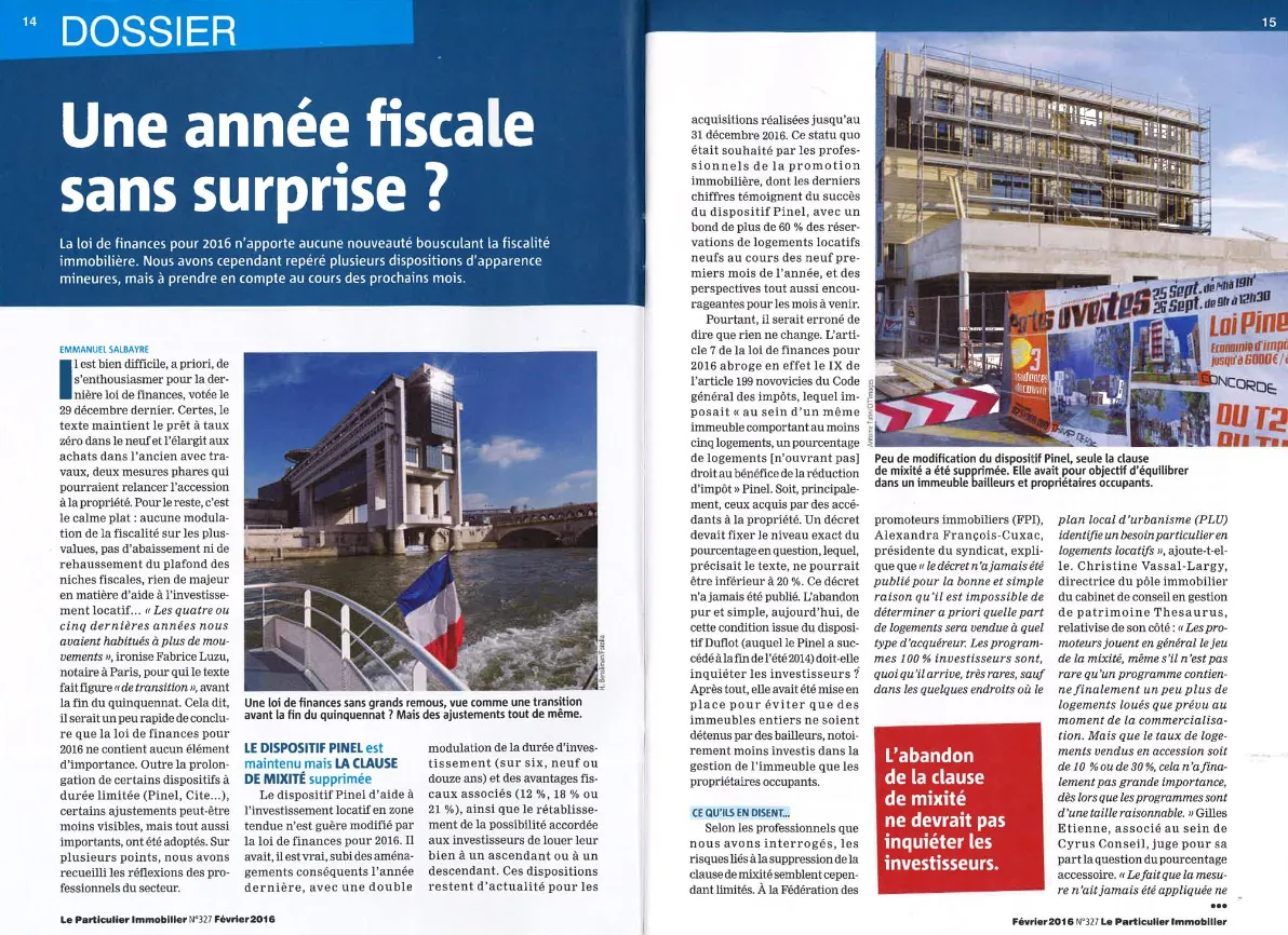 Photo-presse-Le-Particulier-Fevrier-2016-Annee-Fiscale-sans-Surprise